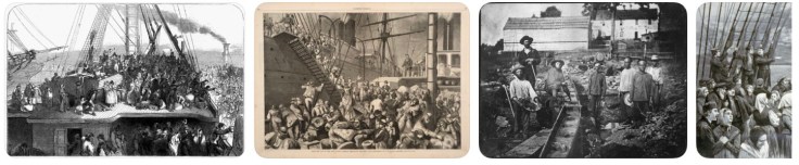 Historic engraving of a large group of people aboard a ship, depicting maritime life.